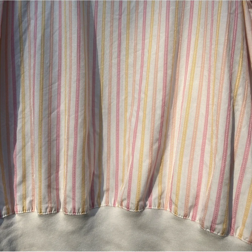 Vtg Liz Claiborne Pink, Yellow, White Striped Long-Sleeve Pullover Top | Small - Picture 9 of 13